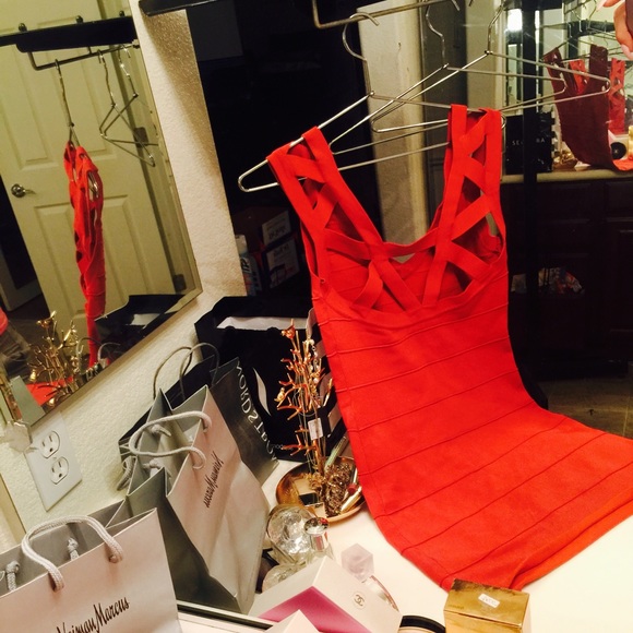 Orange Bandage Dress - Picture 1 of 4