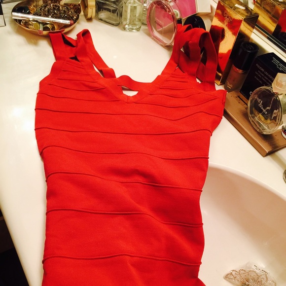 Orange Bandage Dress - Picture 2 of 4