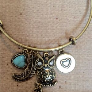 Bangle charm bracelet; Wisdom