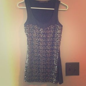 Black and gold sequined tank from The Limited