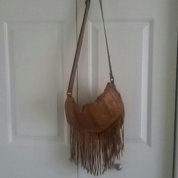Fringed sling purse