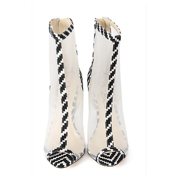 white mesh booties