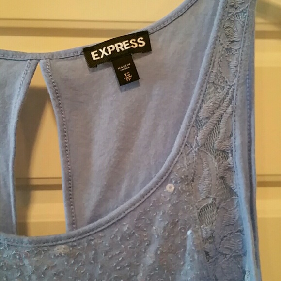 Express Sequin Tank with Lace - Picture 3 of 4