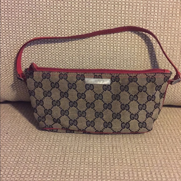 Authentic Gucci Red Leather Mini Pouch