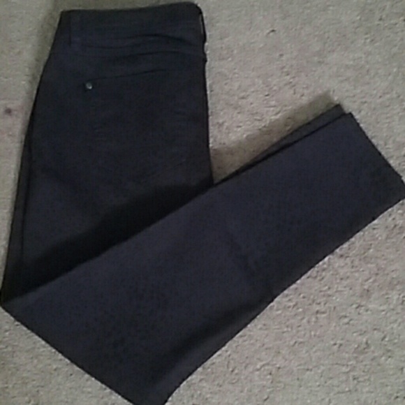 Purple and black skinny leg jeans