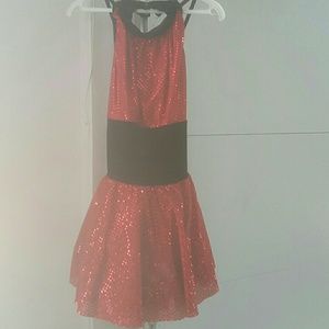Girls red dance costume