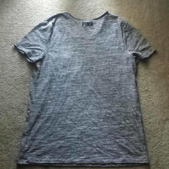 ⚠BUNDLED PINK VS Marled Gray Faux Leather Tee - Picture 3 of 4