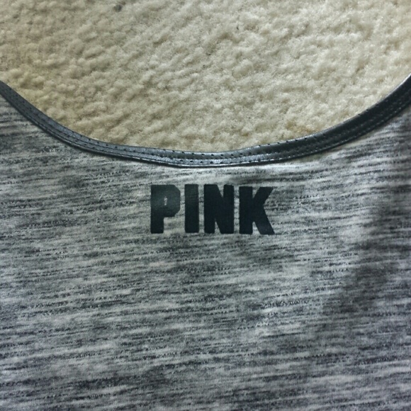 ⚠BUNDLED PINK VS Marled Gray Faux Leather Tee - Picture 4 of 4
