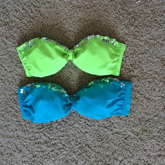 Two Victoria Secret swimsuit tops