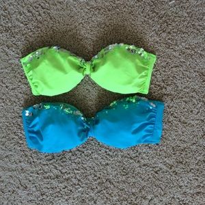 Two Victoria Secret swimsuit tops