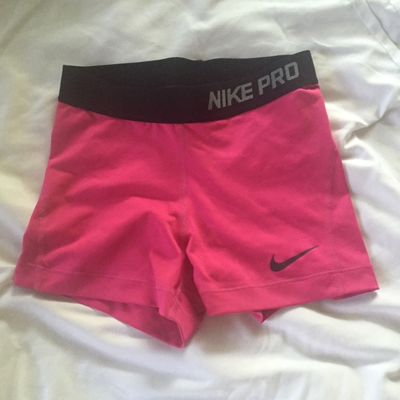 Nike Pro spandex in pink-magenta and black