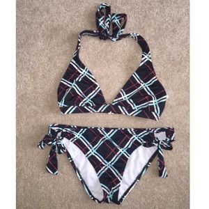 Volcom Plaid Halter Bikini, S