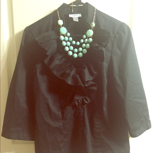 LOFT Ruffle Button Down