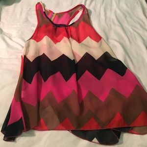 Chevron see through top