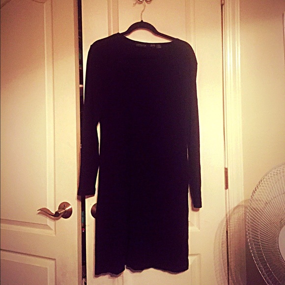 Liz Claiborne black dress- asymmetrical neckline!