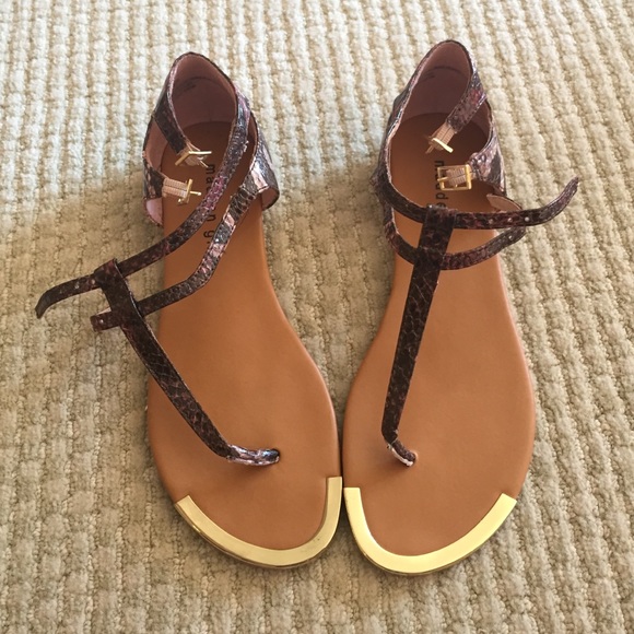 Purple and gold Steve Madden sandals