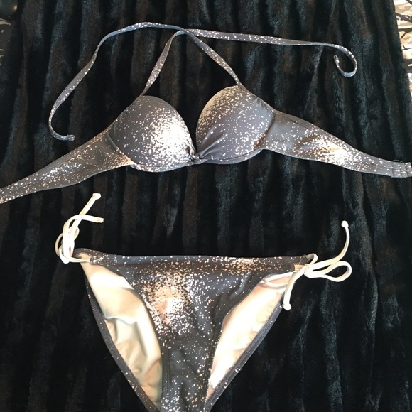 ☀️Grey, pink, white, and silver bikini