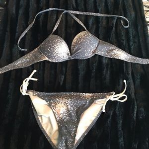 ☀️Grey, pink, white, and silver bikini