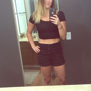 Crop Top and High Waisted Shorts Outfit