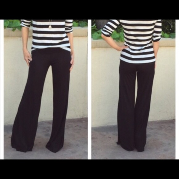 🚨SOLD🚨Wide leg black linen pants