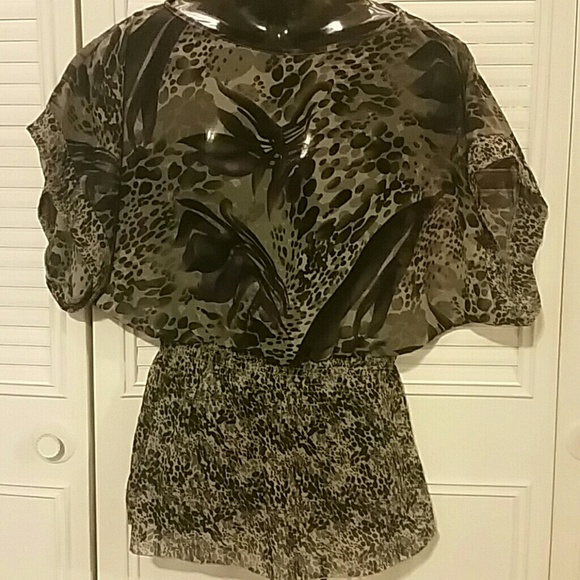 Miley Cyrus Grey sheer shirt