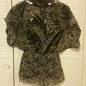 Miley Cyrus Grey sheer shirt