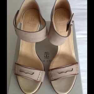 Brunello Cucinelli High Heel Leather Sandals
