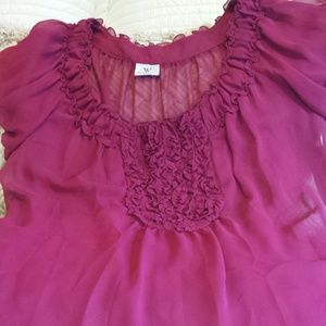 Sheer blouse with matching cami