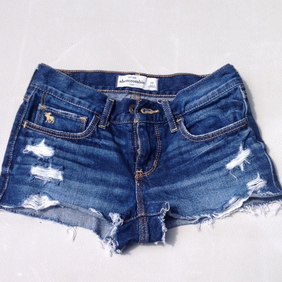 Abercrombie distressed denim cut off shorts
