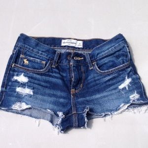 Abercrombie distressed denim cut off shorts