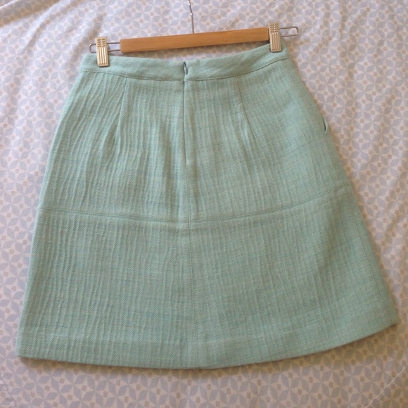 Zara Sz S (25) aqua textured wool skirt w/ pockets - Picture 2 of 4
