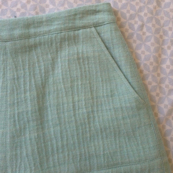 Zara Sz S (25) aqua textured wool skirt w/ pockets - Picture 4 of 4