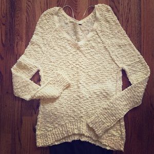 Free People yellow oversized sweater.