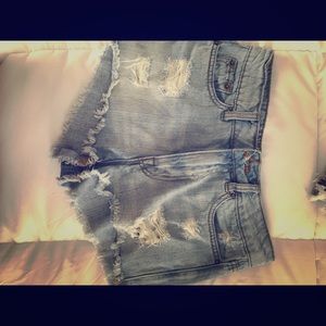 Denim high waisted shorts