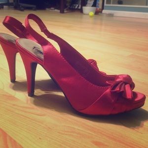 Silk Red High Heels
