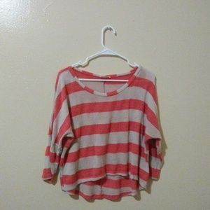 Salmon Stripe Crop Top