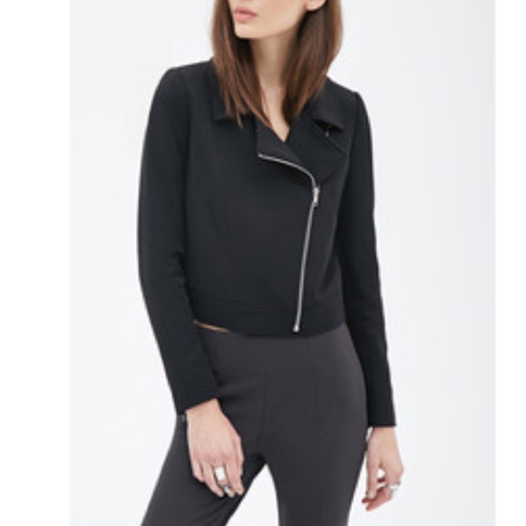 Waffle-Textured Moto Jacket