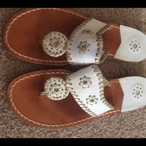 Jack Rogers white and gold