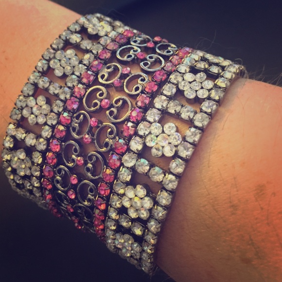 3 sparkle stretch stacking cuff bracelets