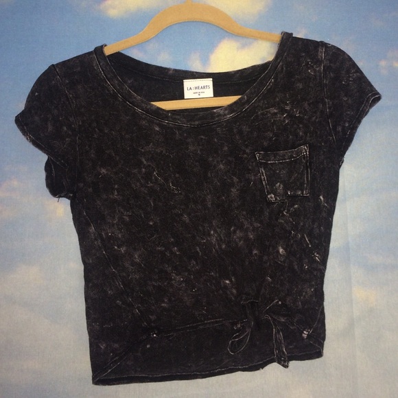 LA Hearts Distressed Crop Top