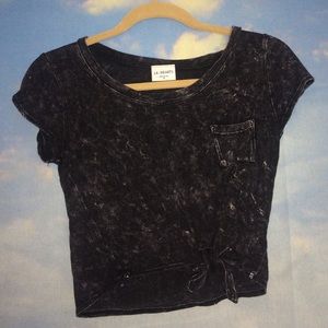 LA Hearts Distressed Crop Top