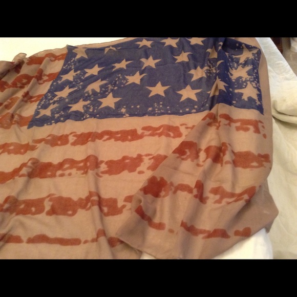 Star stripes aged look flag scarf new - Picture 2 of 2