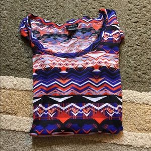 Aztec Tribal tee t-shirt red blue black white