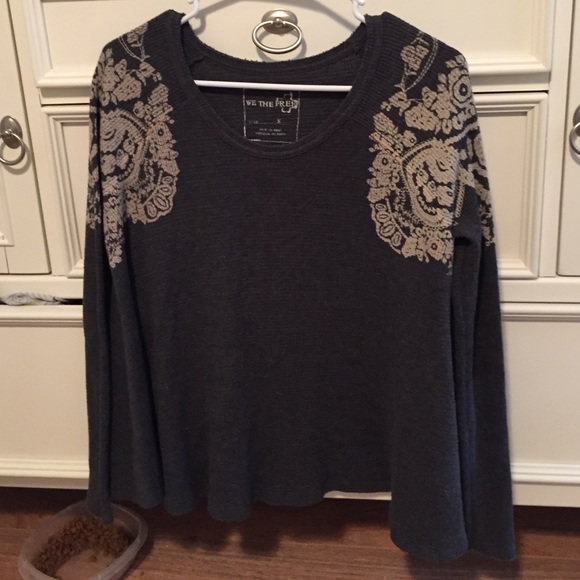 Shirt gray thermal long sleeve