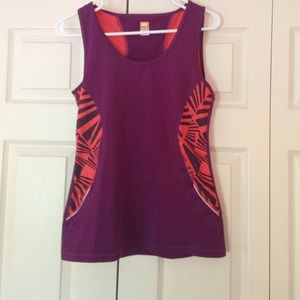Pink and purple exercise tank
