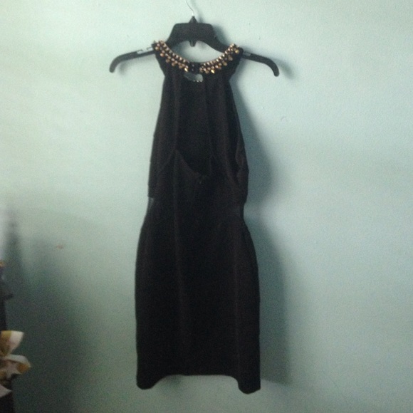 Black dress with spiked collar - Picture 2 of 2
