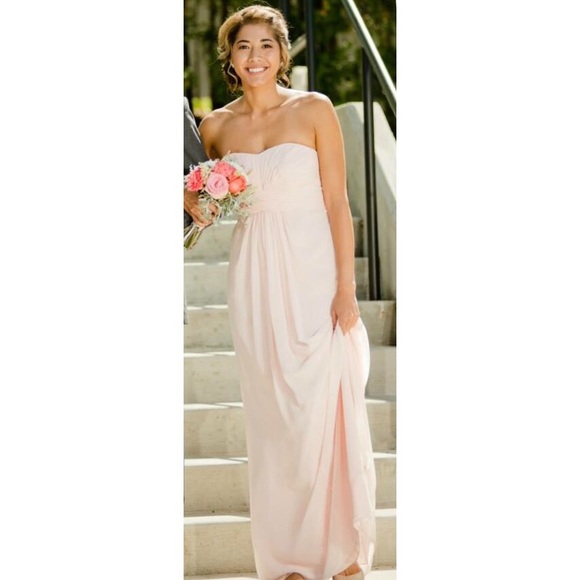 David's Bridal Long Bridesmaid Dress - Petal