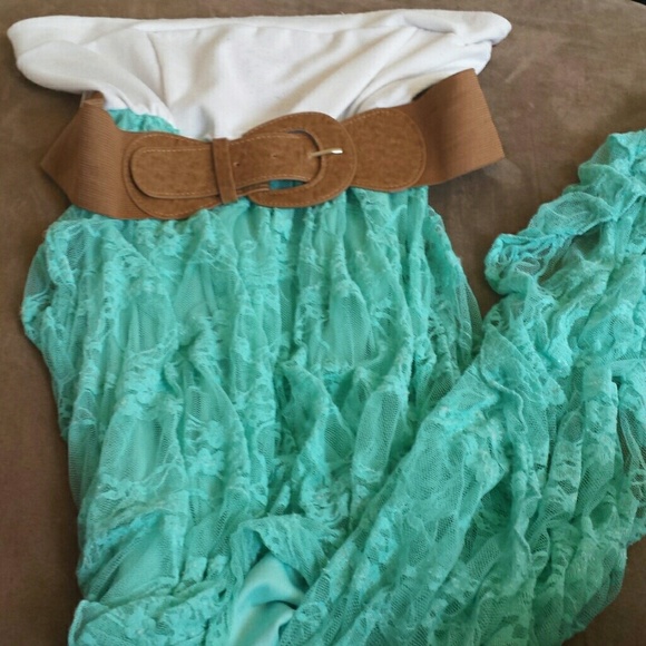 Strapless robin blue dress