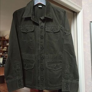 J Crew Green Cotton Jacket