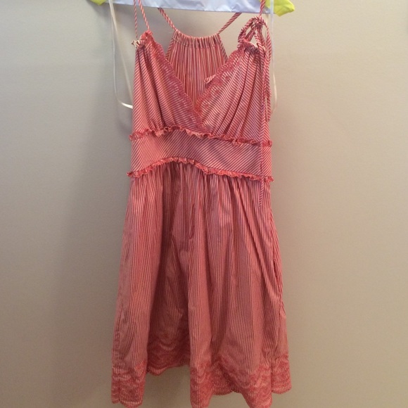 BCBG Orange striped dress